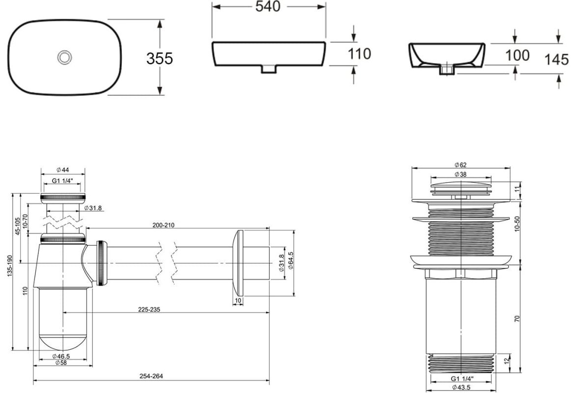 Раковина Lavinia Boho Bathroom Sink 21520057 накладная овальная 35.5, фарфор купить,NaN