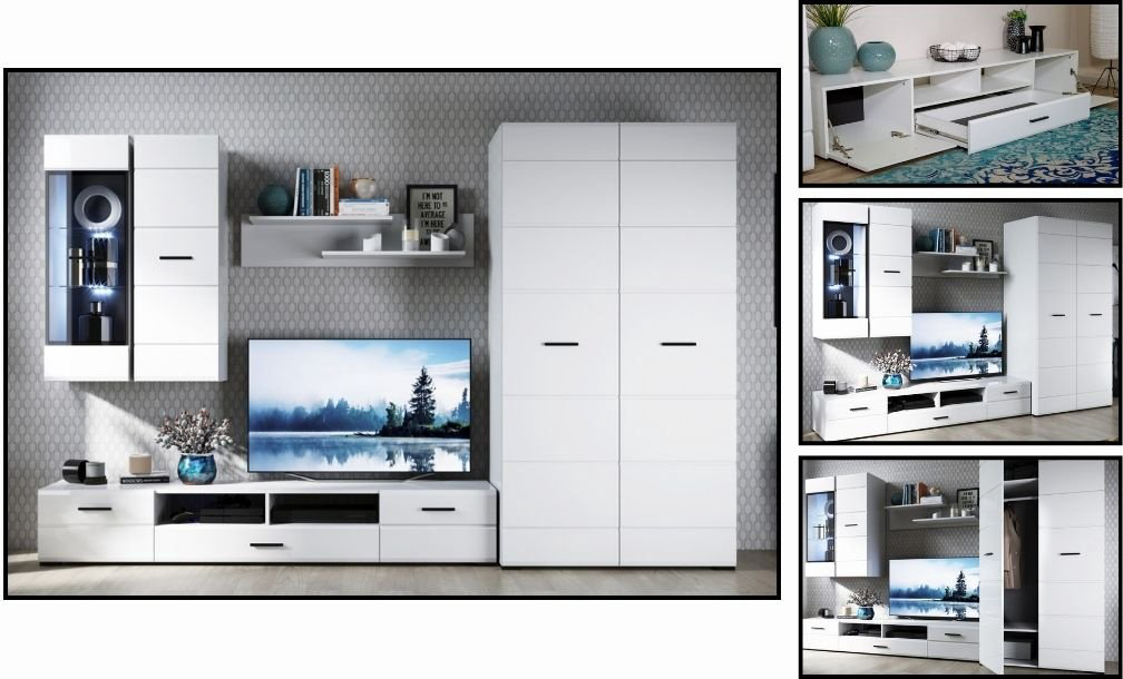 Горка DOMA СТЕНКА,ГОРКА NEW-2+ПОСДСВЕТКА ПОЛОК белый купить,NaN