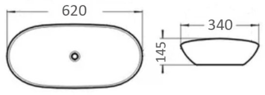 Раковина Comforty 7811ABW накладная овальная 62, санфарфор купить,95400