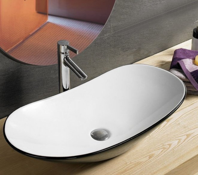 Раковина Comforty 7811ABW накладная овальная 62, санфарфор купить,95400