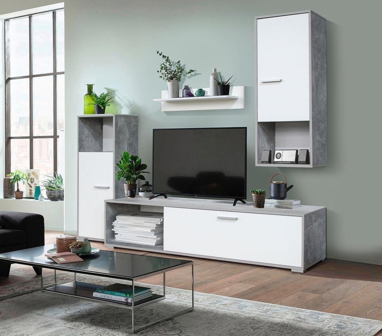 Стенка DOMA LINO LITE белый, серый купить,NaN