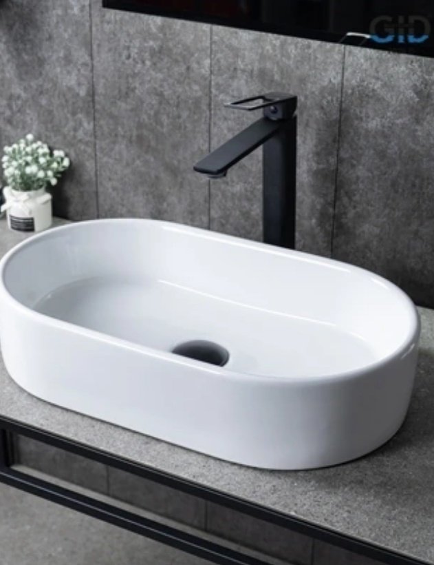 Раковина GID-ceramic N9020 накладная овальная 52, керамика купить,NaN