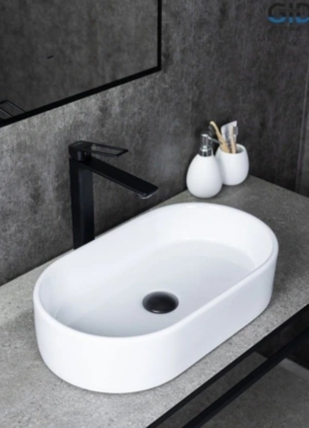 Раковина GID-ceramic N9020 накладная овальная 52, керамика купить,NaN