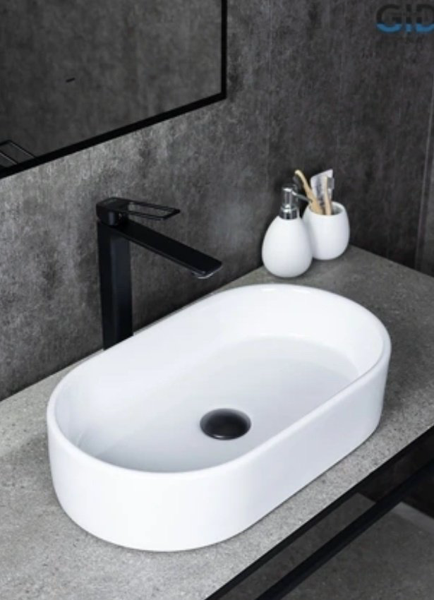 Раковина GID-ceramic N9020 накладная овальная 52, керамика купить,NaN