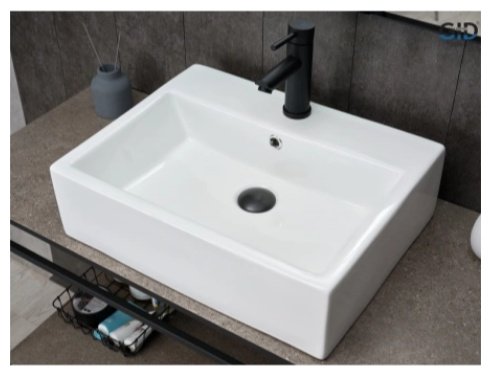 Раковина GID-ceramic N9153 накладная прямоугольная 53, керамика