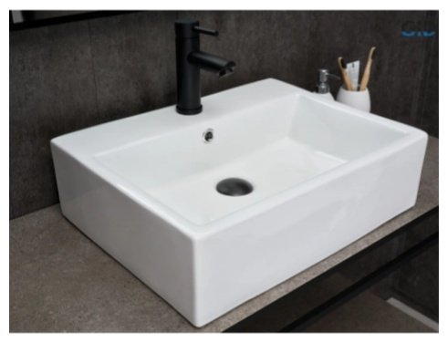 Раковина GID-ceramic N9153 накладная прямоугольная 53, керамика