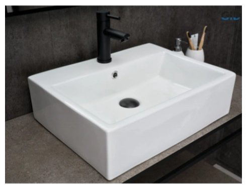 Раковина GID-ceramic N9153 накладная прямоугольная 53, керамика купить,56991