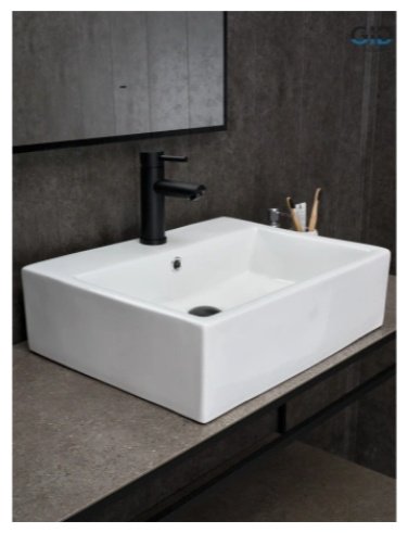 Раковина GID-ceramic N9153 накладная прямоугольная 53, керамика