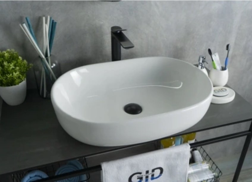 Раковина GID-ceramic N9026a накладная овальная 60, керамика купить,100700