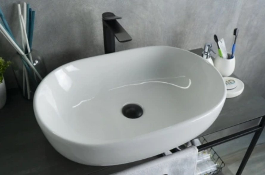 Раковина GID-ceramic N9026a накладная овальная 60, керамика