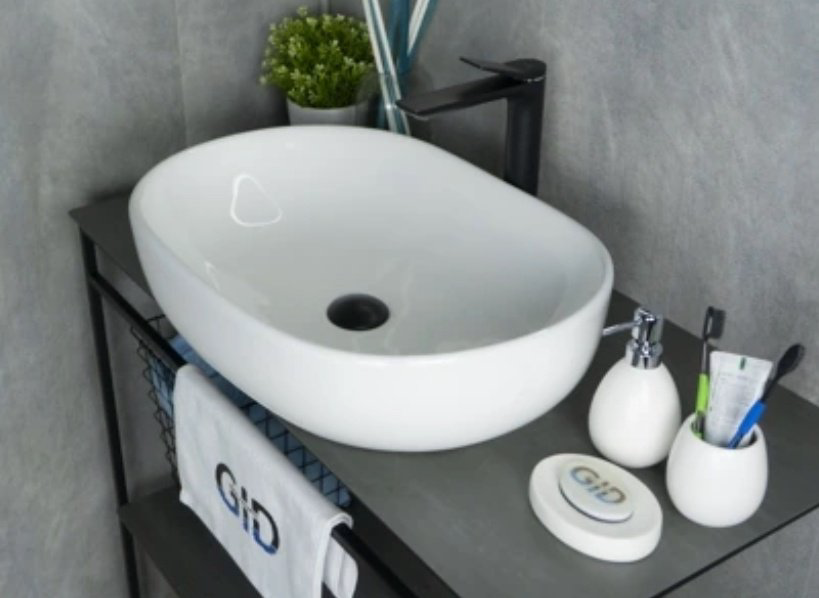 Раковина GID-ceramic N9026a накладная овальная 60, керамика купить,100700