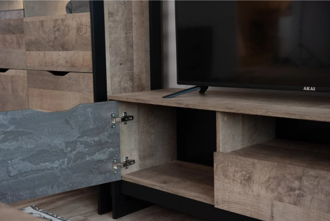 Комплект для гостиной DOMA STOK-2-654CM Loft, темно-серый, коричневый купить,NaN