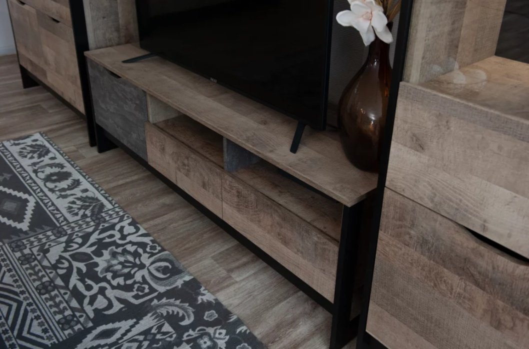 Комплект для гостиной DOMA STOK-2-654CM Loft, темно-серый, коричневый купить,NaN