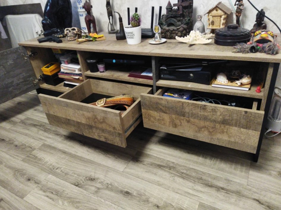 Комплект для гостиной DOMA STOK-2-654CM Loft, темно-серый, коричневый купить,NaN
