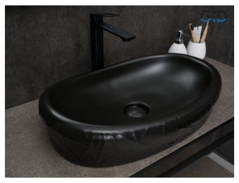 Раковина GID-ceramic Bm777 накладная овальная 60, керамика