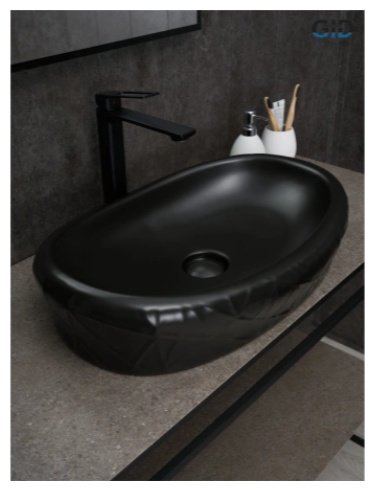 Раковина GID-ceramic Bm777 накладная овальная 60, керамика