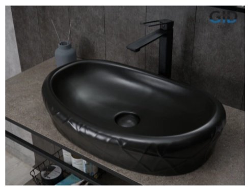 Раковина GID-ceramic Bm777 накладная овальная 60, керамика