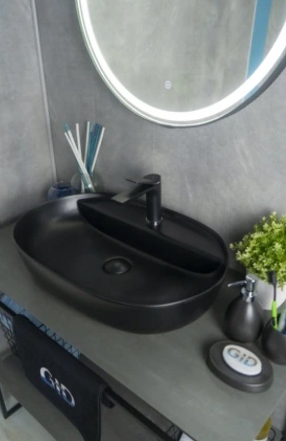 Раковина GID-ceramic Bm1346 накладная овальная 61, керамика купить,NaN