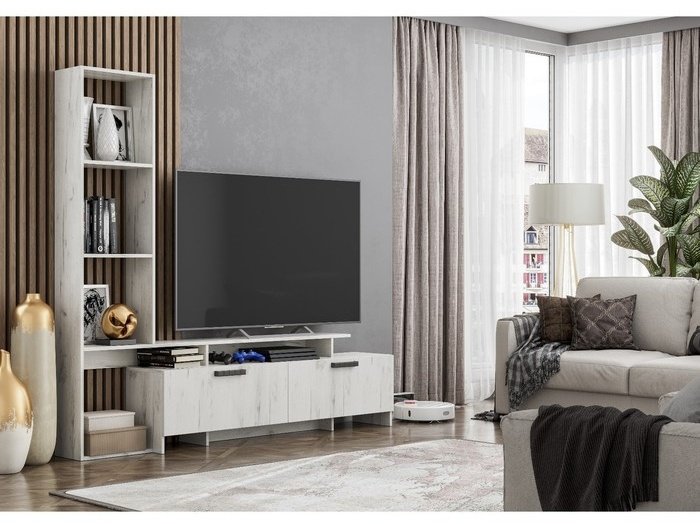 Стенка DOMA 630263030 187.2х175х31 см, серый купить,NaN