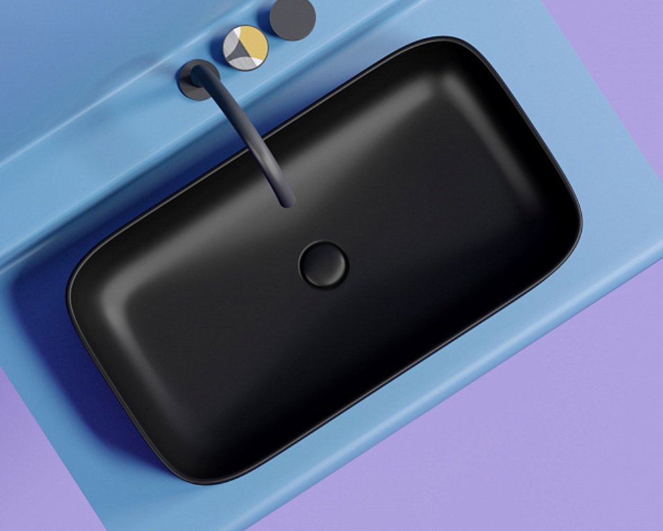 Раковина Ceramicanova CN6054MB накладная прямоугольная 70, санфарфор