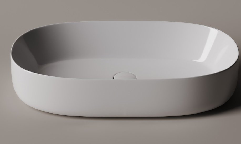 Раковина Ceramicanova CN5022 накладная овальная 66.5, санфарфор