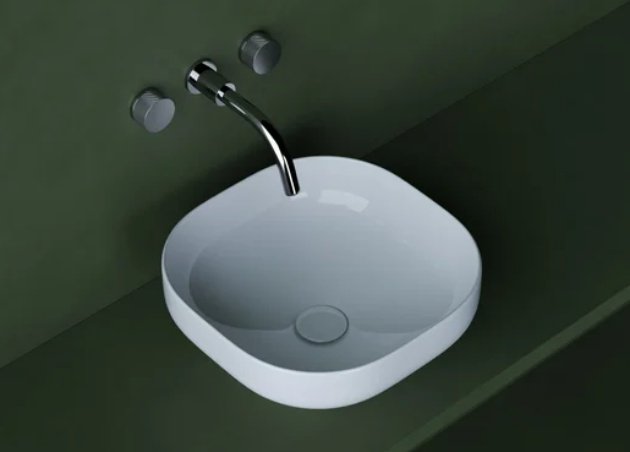 Раковина Ceramicanova CN5032 накладная квадратная 38, санфарфор