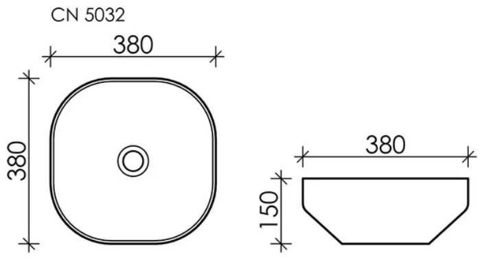 Раковина Ceramicanova CN5032 накладная квадратная 38, санфарфор купить,84200