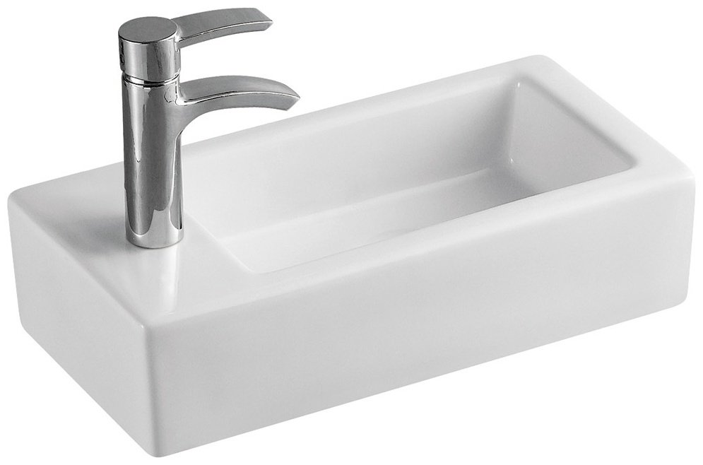 Раковина WeltWasser AISBACH 5092 L подвесная прямоугольная 37 см, керамика