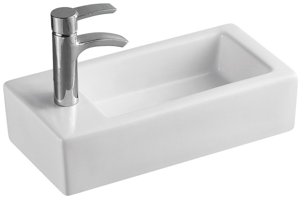 Раковина WeltWasser AISBACH 5092 L подвесная прямоугольная 37 см, керамика