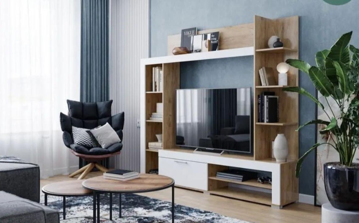Стенка DOMA VANTA 84651 199.2х181.2х40 см, белый, светло-коричневый купить,NaN