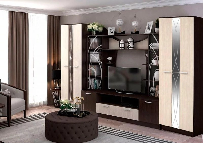 Стенка DOMA OLB-4.2М, коричневый, бежевый купить,NaN