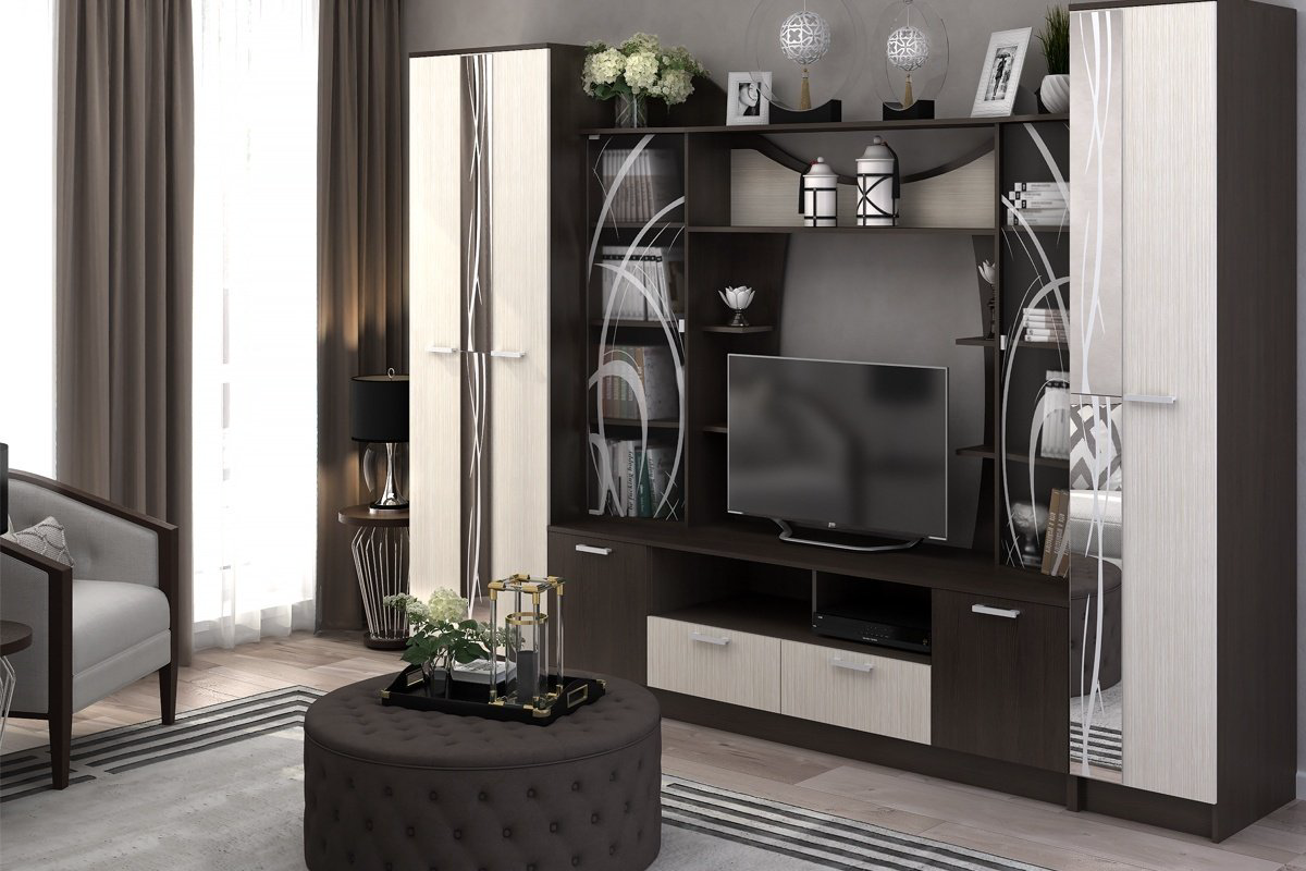 Стенка DOMA OLB-4.2М, коричневый, бежевый купить,NaN