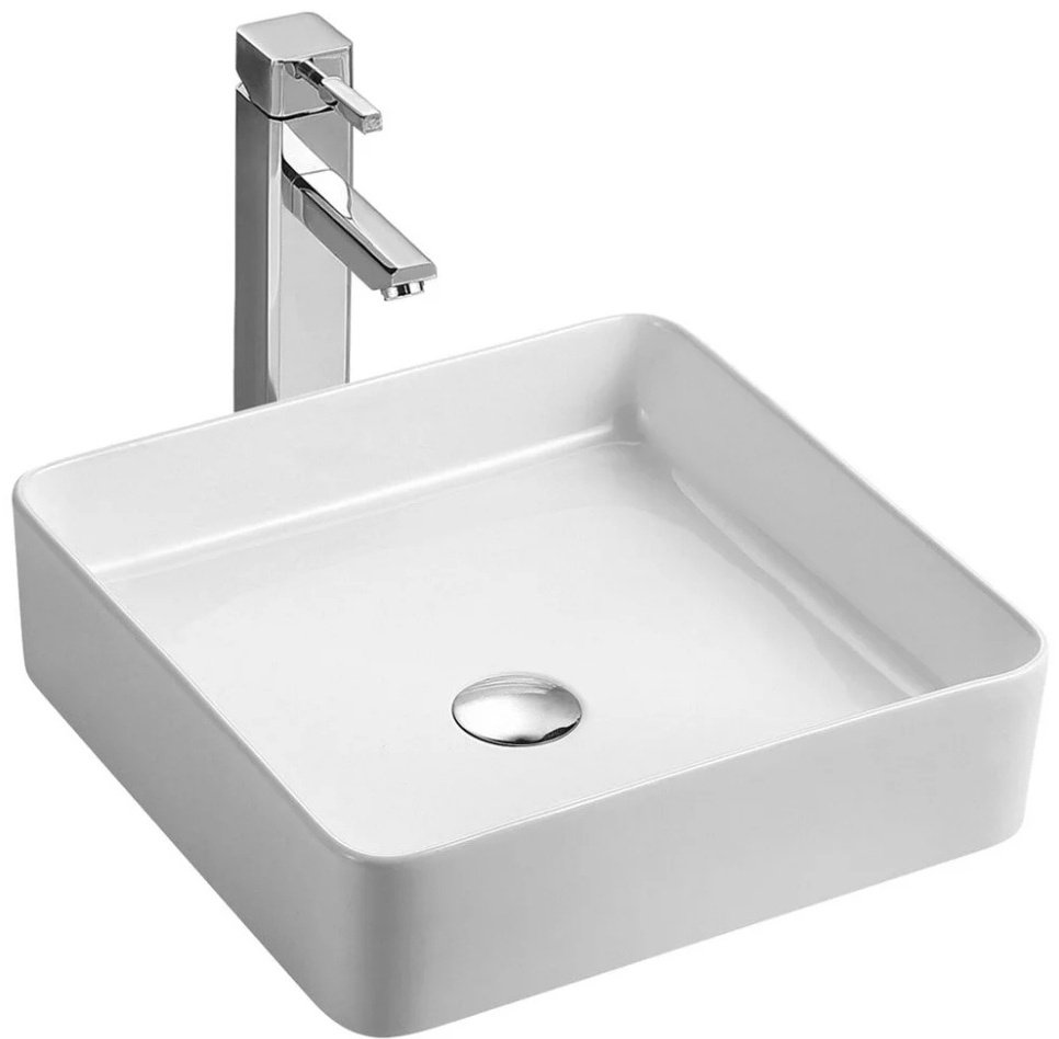 Раковина WeltWasser WW ELBACH 2179 накладная квадратная 40 см, фаянс