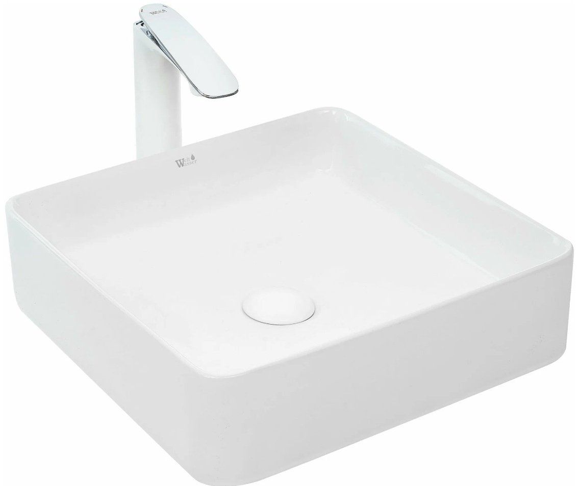 Раковина WeltWasser WW ELBACH 2179 накладная квадратная 40 см, фаянс