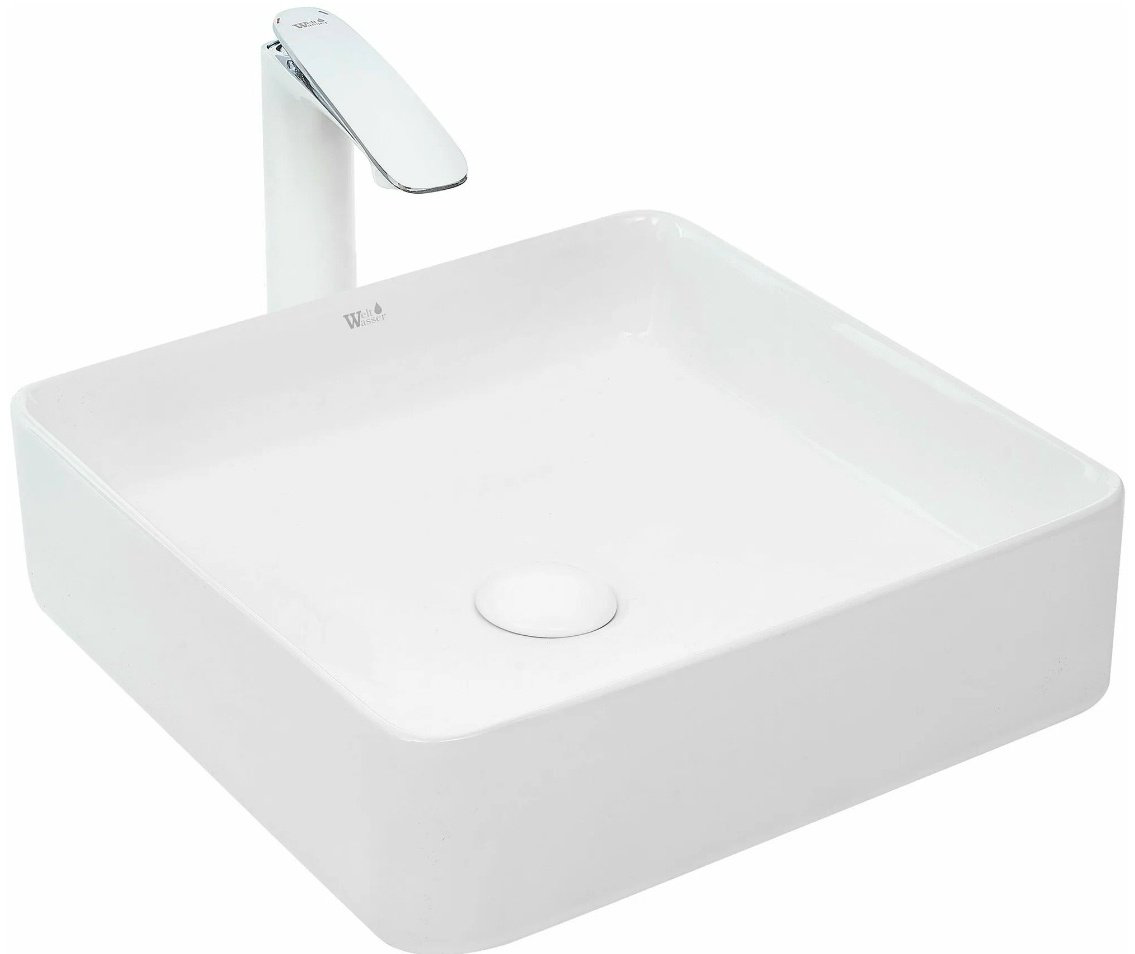 Раковина WeltWasser WW ELBACH 2179 накладная квадратная 40 см, фаянс купить,62700