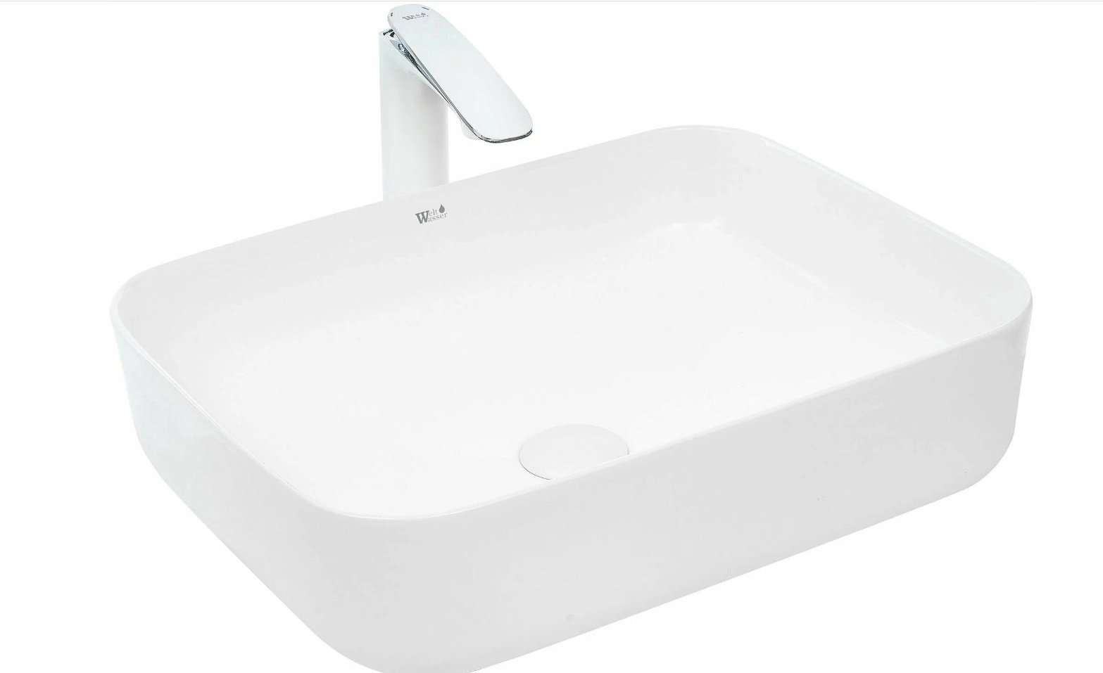 Раковина WeltWasser WW ELBACH 2195 накладная прямоугольная 50 см, фаянс купить,56200