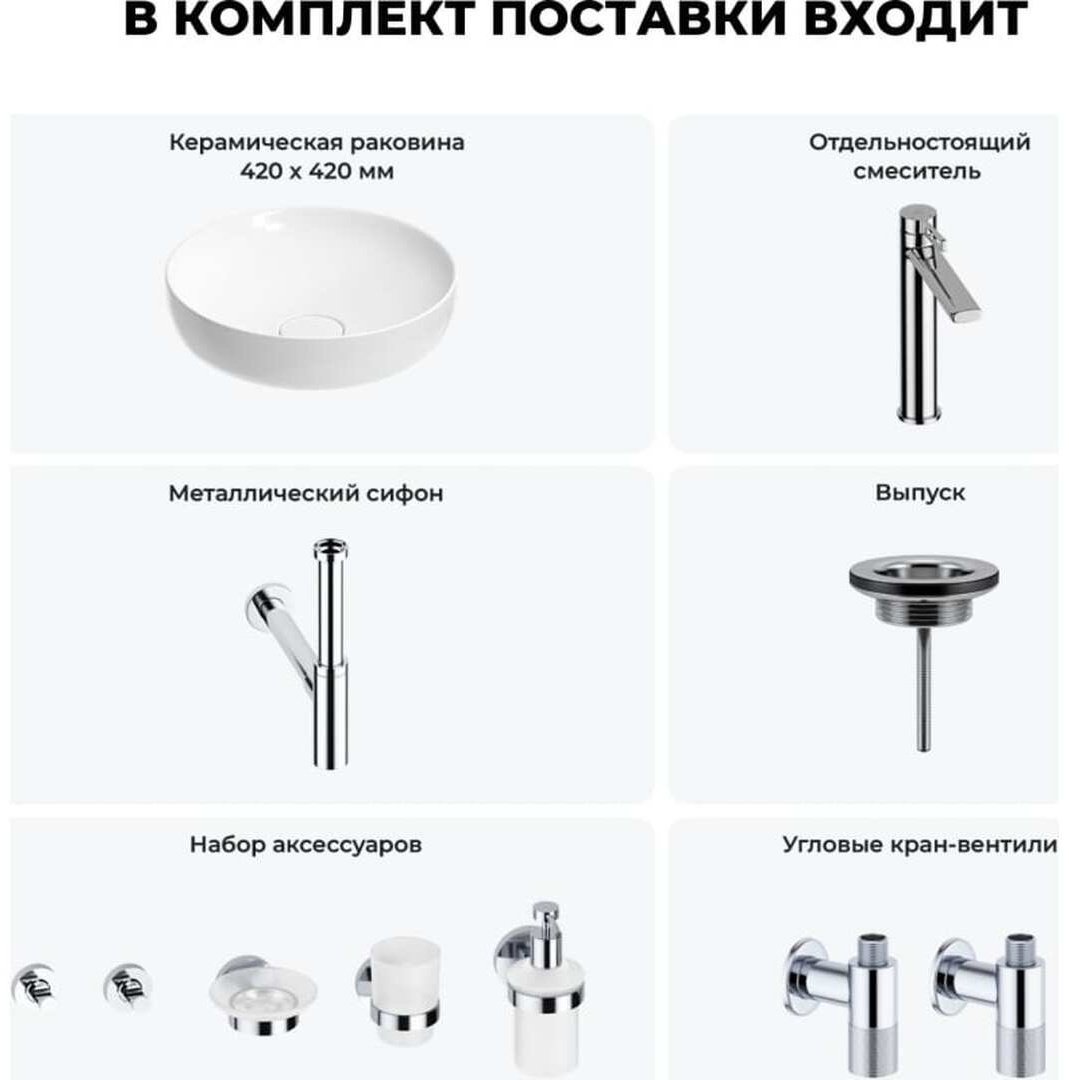 Раковина Wellsee 201006191, Chalice Perfection накладная круглая 42, фаянс купить,NaN
