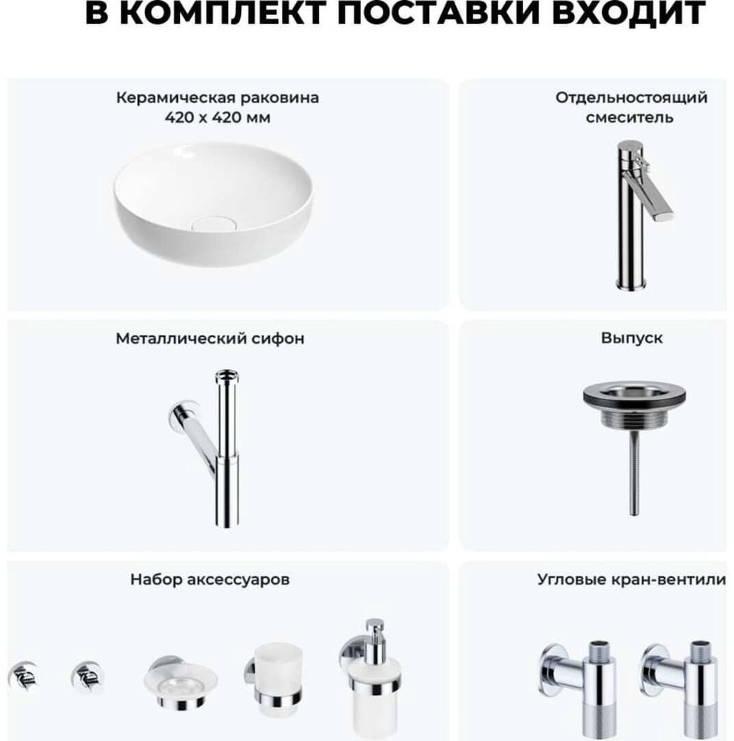 Раковина Wellsee 201006191, Chalice Perfection накладная круглая 42, фаянс купить,NaN