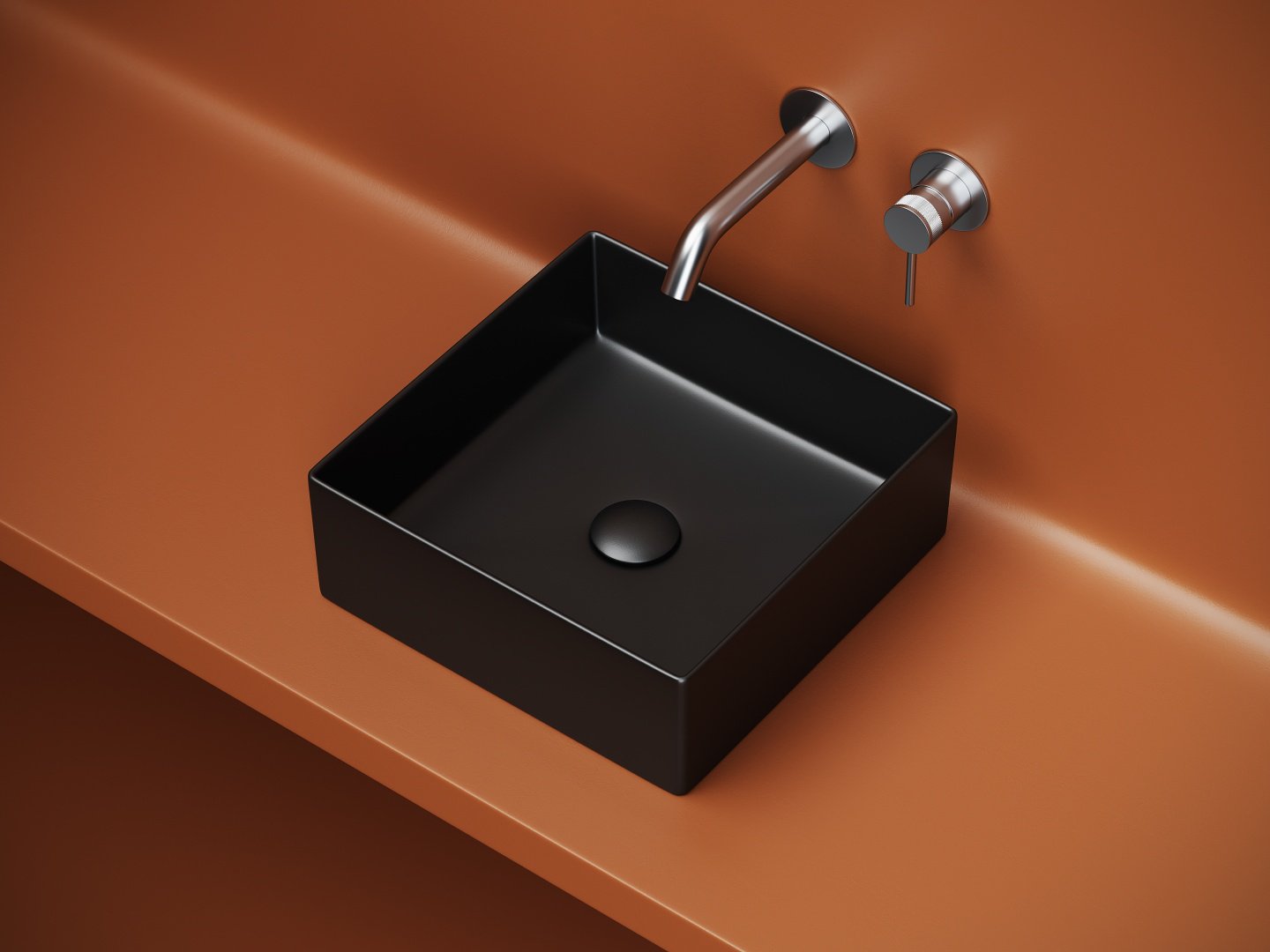 Раковина Ceramicanova CN6068MB накладная квадратная 36.1, санфарфор