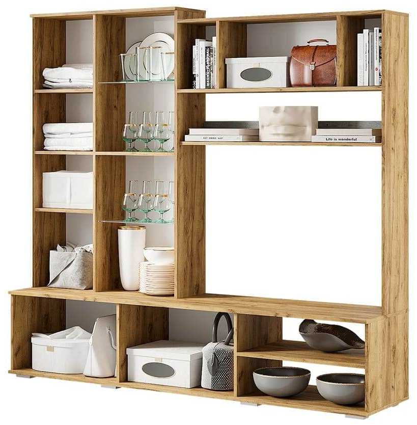 Стенка DOMA TR-2.8 280х186х46 см, серый, коричневый купить,NaN