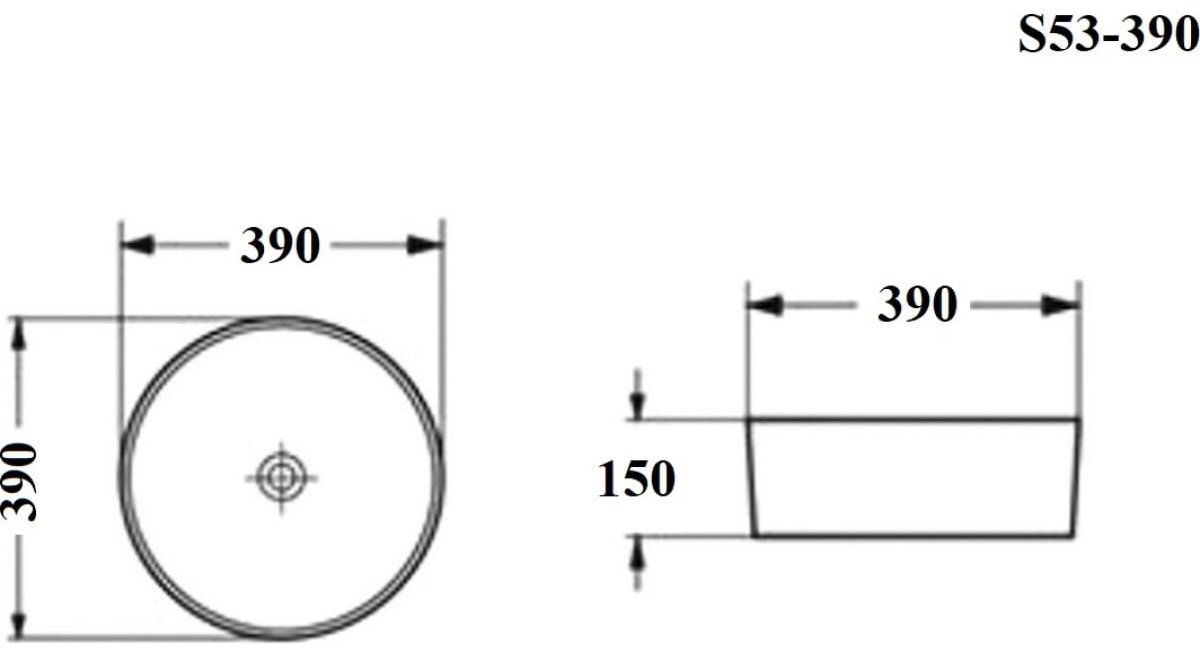 Раковина BOND S53-390 накладная круглая 39, санфарфор