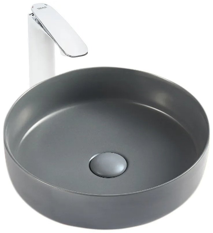 Раковина WeltWasser WW ELBACH 3134 MDG накладная круглая 35.5 см, фаянс