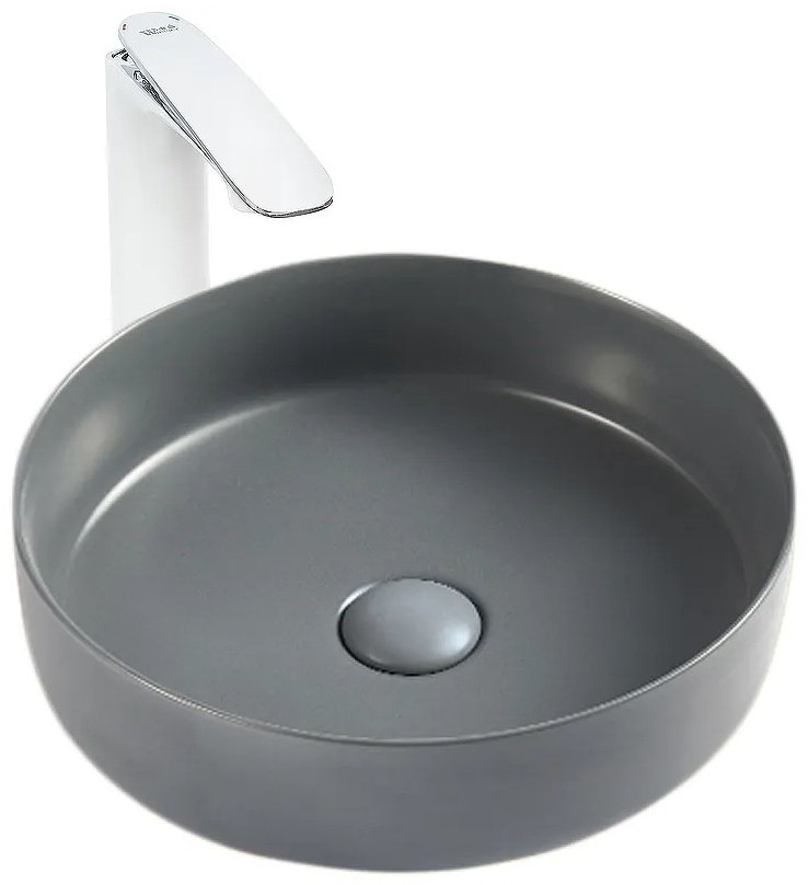 Раковина WeltWasser WW ELBACH 3134 MDG накладная круглая 35.5 см, фаянс