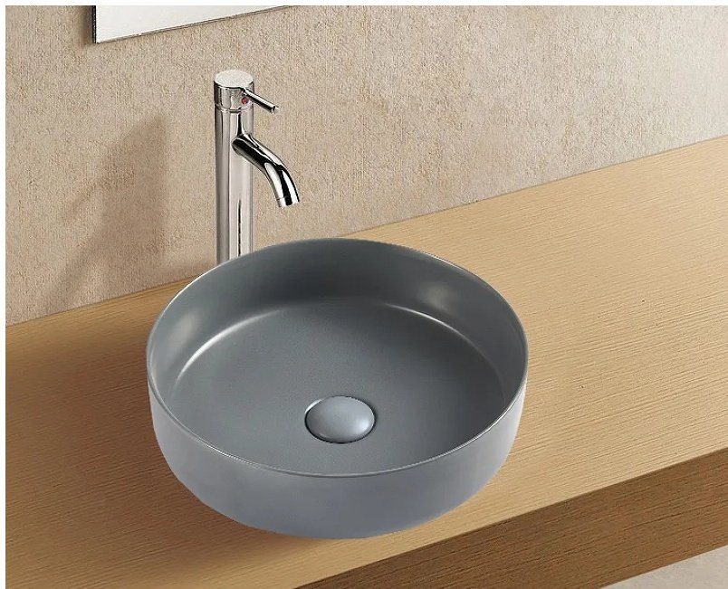Раковина WeltWasser WW ELBACH 3134 MDG накладная круглая 35.5 см, фаянс