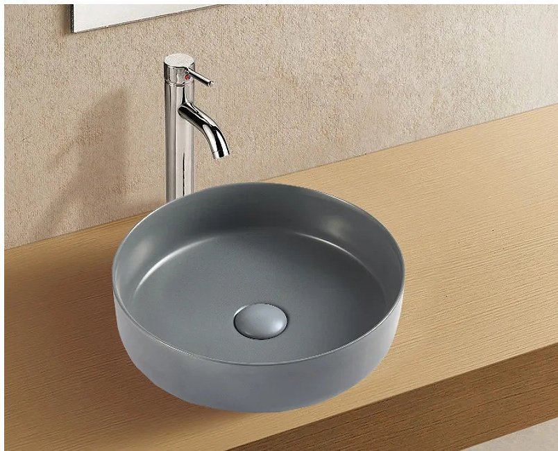 Раковина WeltWasser WW ELBACH 3134 MDG накладная круглая 35.5 см, фаянс купить,68400