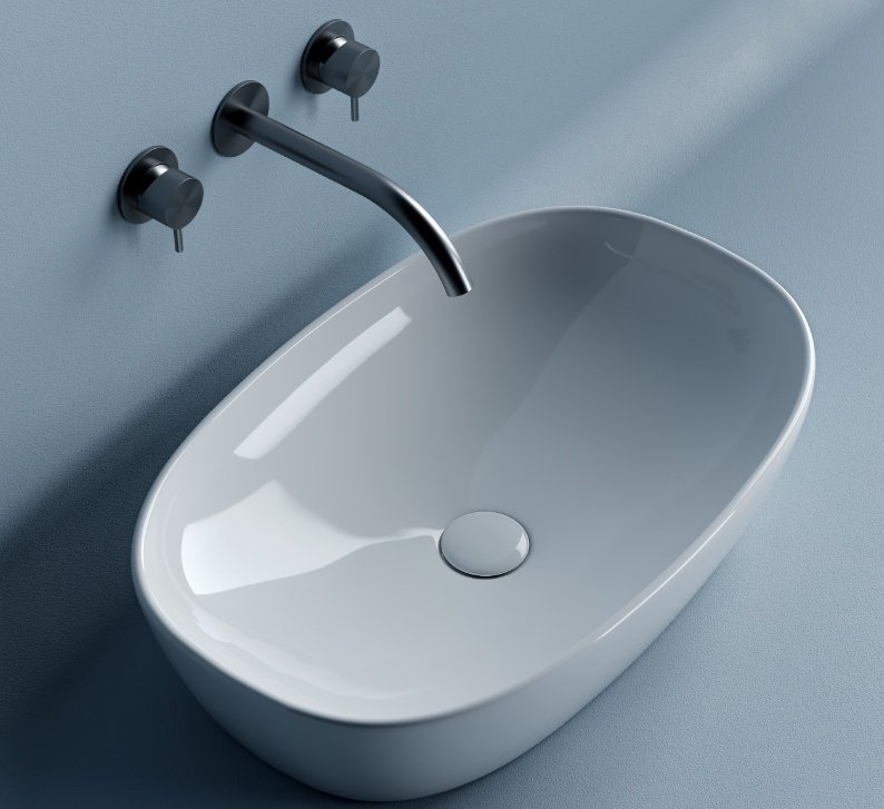 Раковина Ceramicanova CN5039 накладная овальная 60, санфарфор
