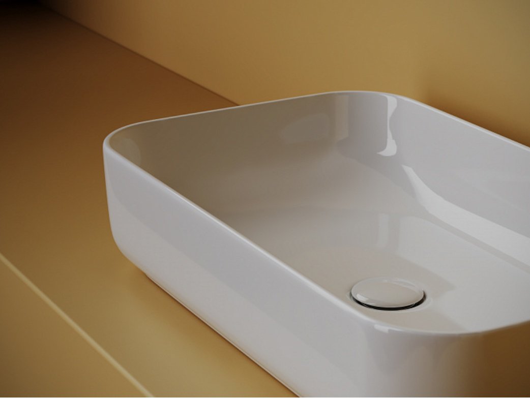 Раковина Ceramicanova CN5044 накладная прямоугольная 60, санфарфор