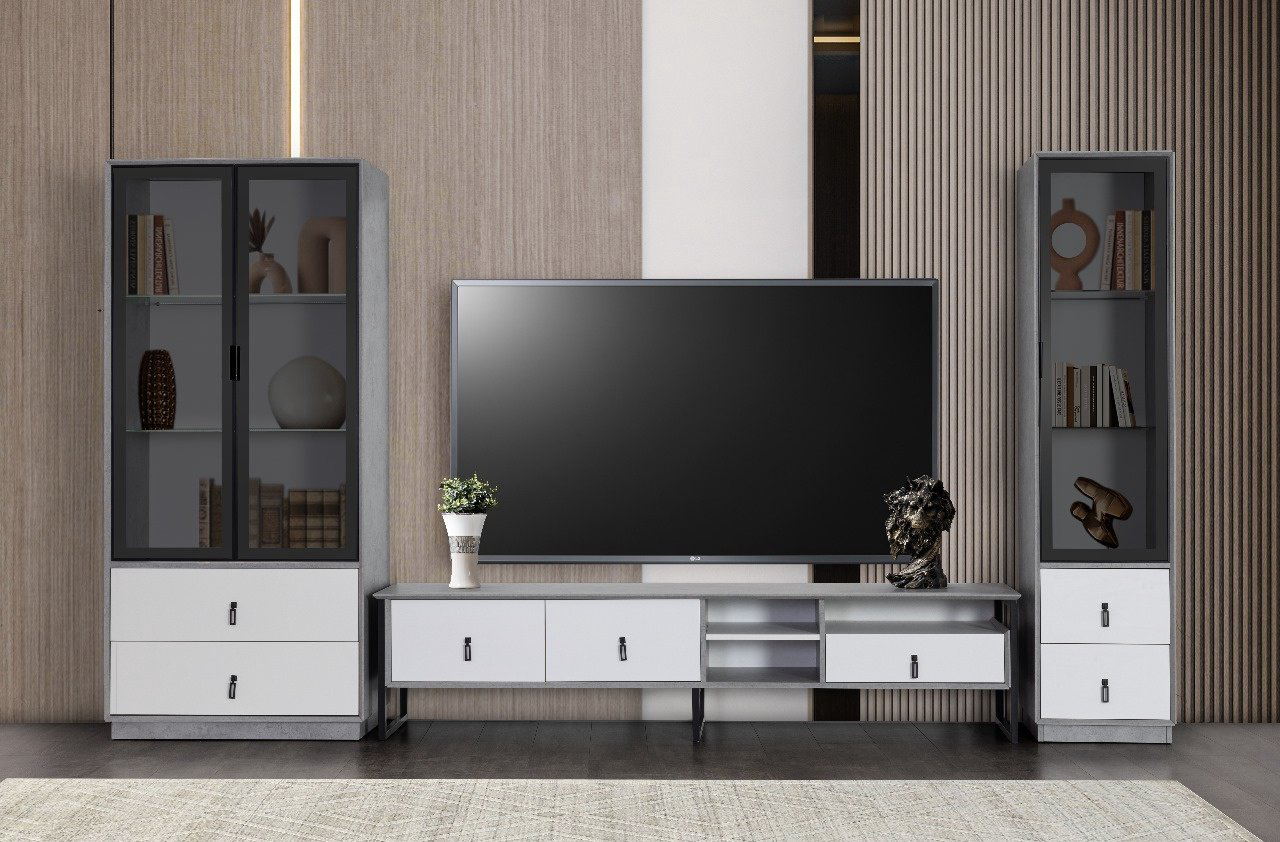 Комплект для гостиной DOMA Комплект для гостиной/горка A-LOFT-357см белый, светло серый купить,NaN