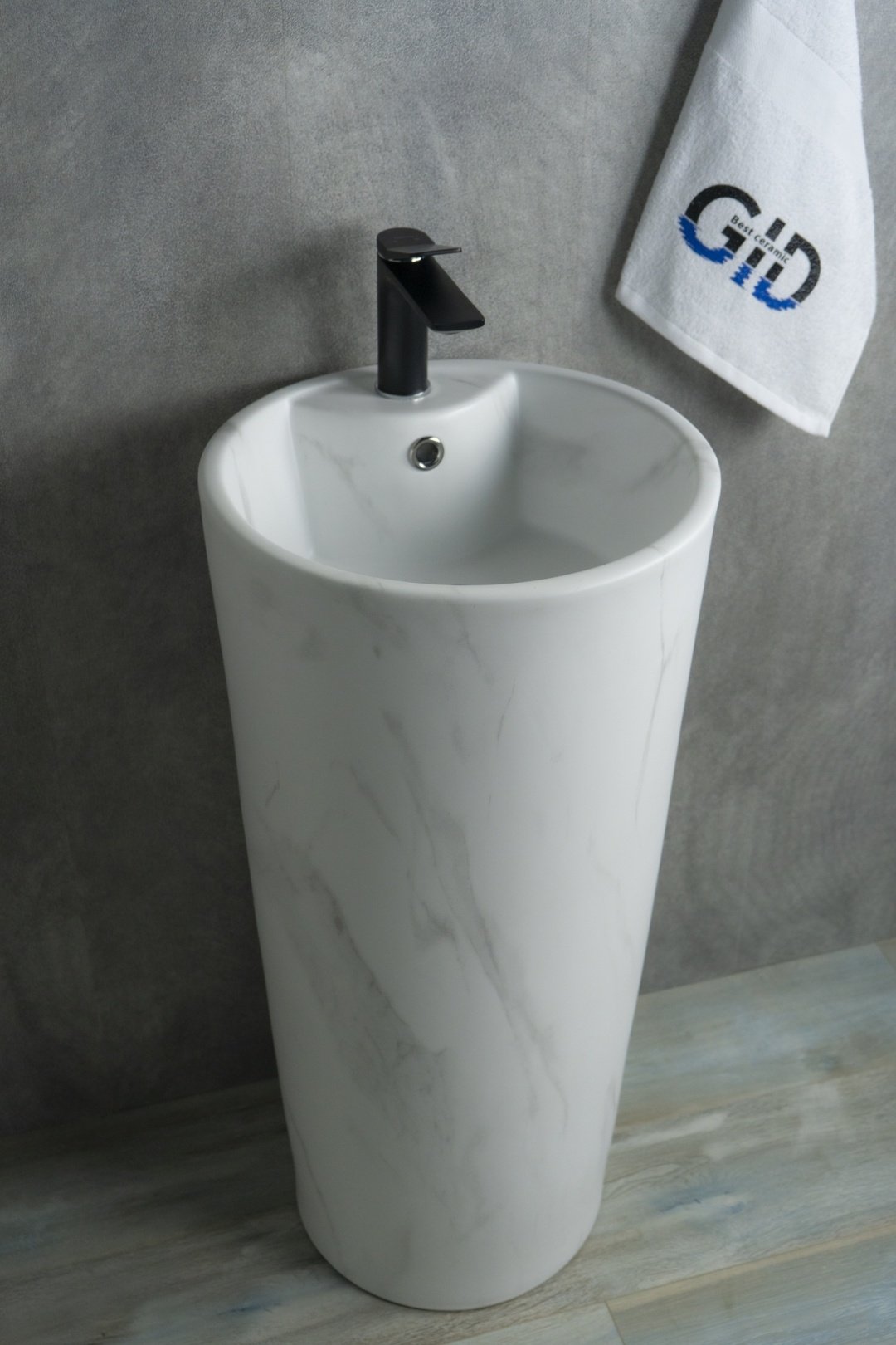 Раковина GID-ceramic 81111 Nb131ws с пьедесталом круглая 40, керамика