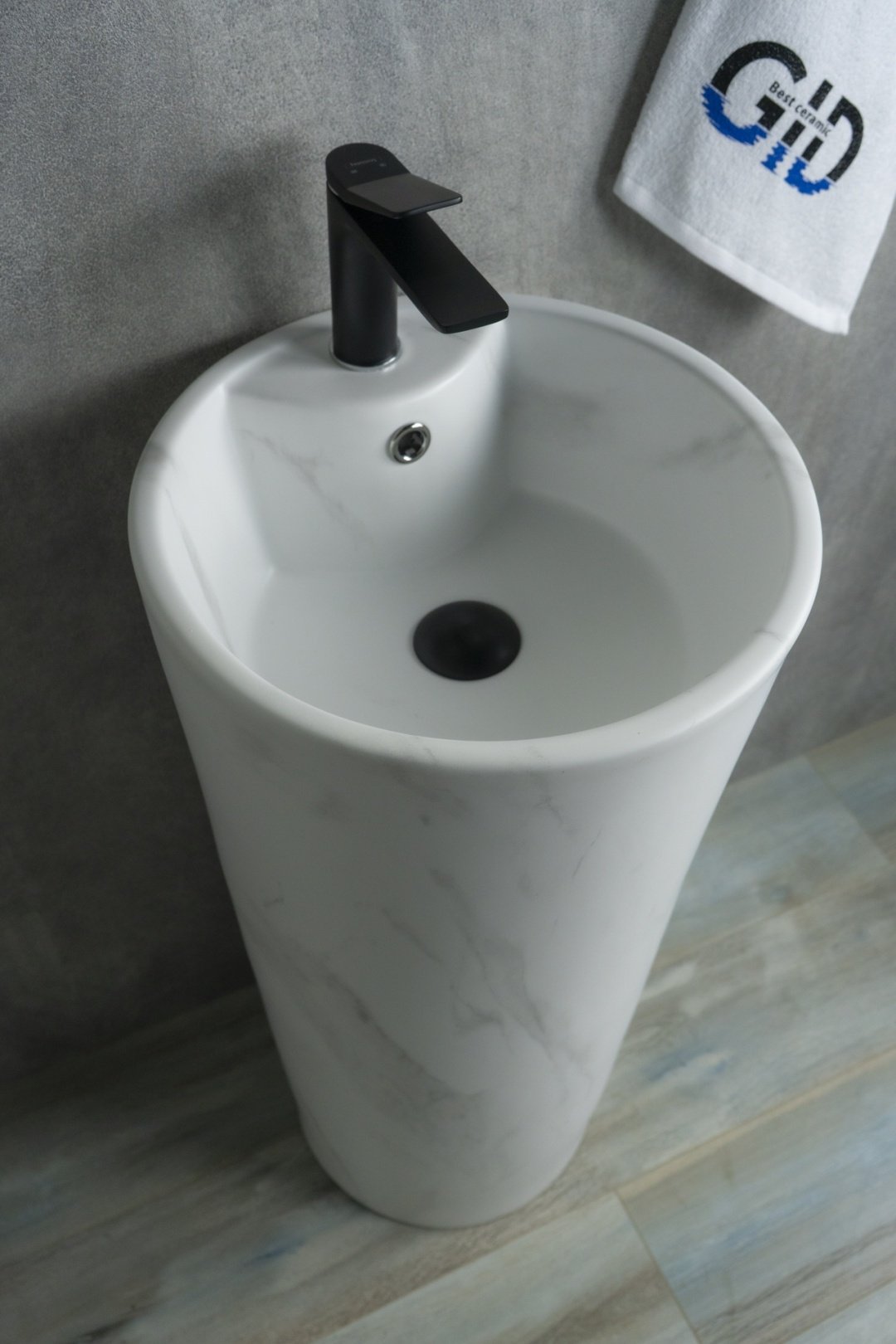Раковина GID-ceramic 81111 Nb131ws с пьедесталом круглая 40, керамика